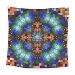 Mosaic Kaleidoscope Form Pattern Square Tapestry (large)