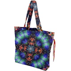 Mosaic Kaleidoscope Form Pattern Drawstring Tote Bag