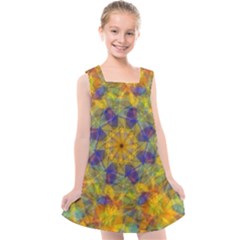 Farbenpracht Kaleidoscope Kids  Cross Back Dress by Pakrebo