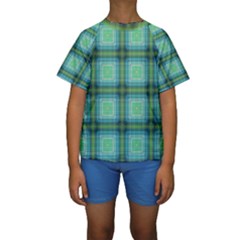 Background Pattern Structure Kids  Short Sleeve Swimwear