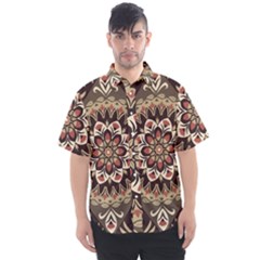 Seamless Pattern Floral Flower Men s Short Sleeve Shirt