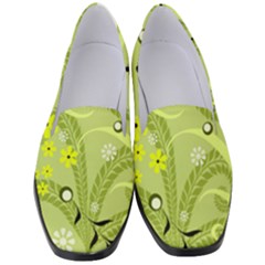 Seamless Pattern Green Garden Women s Classic Loafer Heels