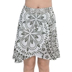 Vector Mandala Drawing Decoration Chiffon Wrap Front Skirt by Pakrebo