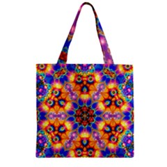 Image Fractal Background Image Zipper Grocery Tote Bag