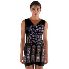 Rosette Cathedral Wrap Front Bodycon Dress by Pakrebo