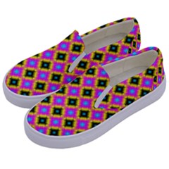 Tile Background Image Design Kids  Canvas Slip Ons by Pakrebo