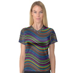 Decorative Ornamental Abstract V-Neck Sport Mesh Tee