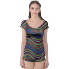 Decorative Ornamental Abstract Boyleg Leotard 