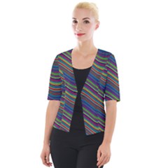 Decorative Ornamental Abstract Cropped Button Cardigan