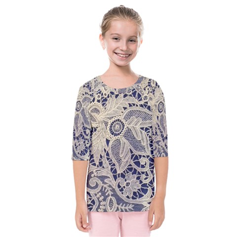 Point De Rose Kids  Quarter Sleeve Raglan Tee by Pakrebo