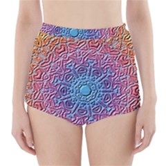 Background Pattern Texture High-waisted Bikini Bottoms