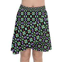 Background Image Pattern Chiffon Wrap Front Skirt