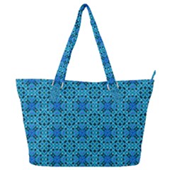 Background Image Tile Pattern Blue Full Print Shoulder Bag by Pakrebo