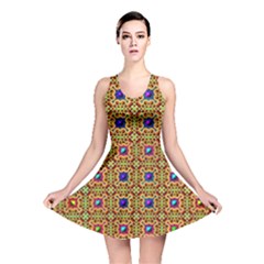 Background Image Tile Pattern Reversible Skater Dress