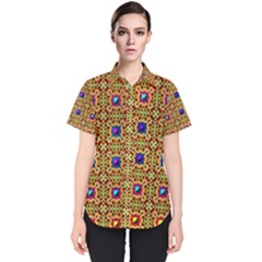 Background Image Tile Pattern Women s Short Sleeve Shirt