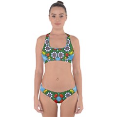 Mandala Background Colorful Pattern Cross Back Hipster Bikini Set by Pakrebo