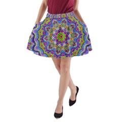 Farbenpracht Kaleidoscope A-line Pocket Skirt by Pakrebo