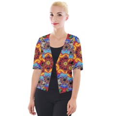 Farbenpracht Kaleidoscope Cropped Button Cardigan