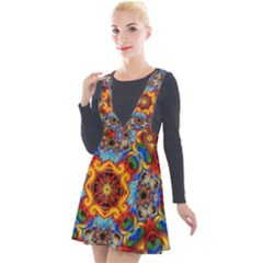 Farbenpracht Kaleidoscope Plunge Pinafore Velour Dress