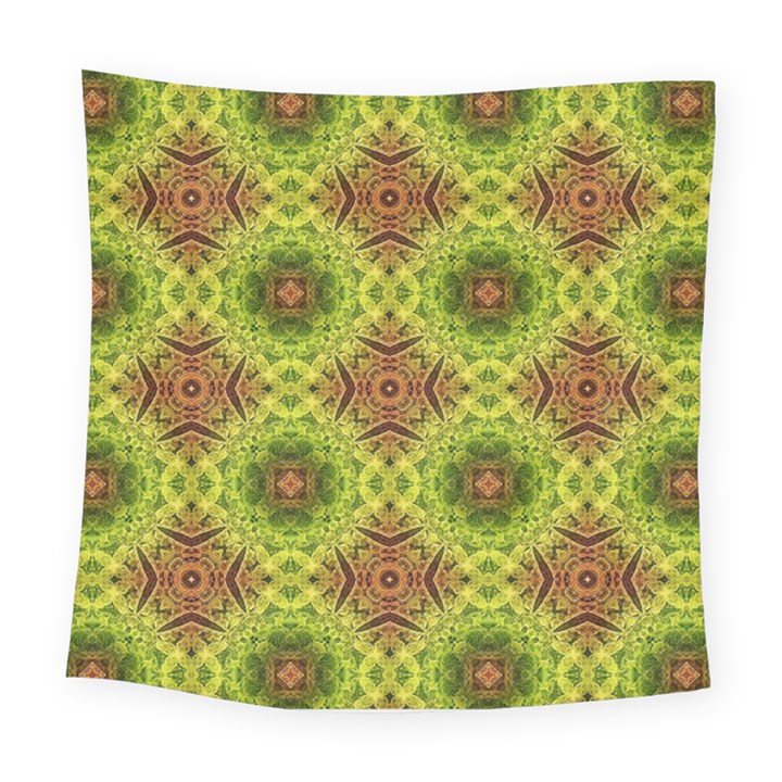 Tile Background Image Pattern Green Square Tapestry (Large)