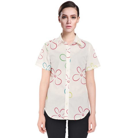 Flower Background Nature Floral Women s Short Sleeve Shirt by Mariart