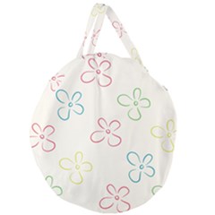 Flower Background Nature Floral Giant Round Zipper Tote