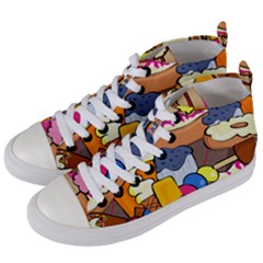 Sweet Dessert Food Muffin Cake Women s Mid-top Canvas Sneakers