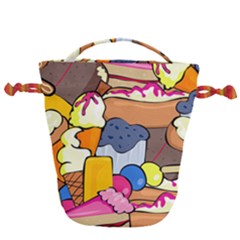 Sweet Dessert Food Muffin Cake Drawstring Bucket Bag by Alisyart