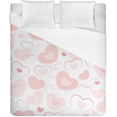 Pastel Pink Hearts Duvet Cover (california King Size) by retrotoomoderndesigns