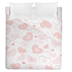 Pastel Pink Hearts Duvet Cover Double Side (queen Size) by retrotoomoderndesigns