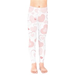 Pastel Pink Hearts Kids  Legging by retrotoomoderndesigns