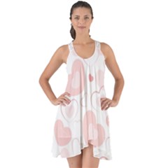 Pastel Pink Hearts Show Some Back Chiffon Dress