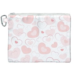 Pastel Pink Hearts Canvas Cosmetic Bag (XXL)