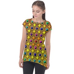 Background  Kaleidoscope Cap Sleeve High Low Top