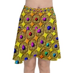 Background  Kaleidoscope Chiffon Wrap Front Skirt