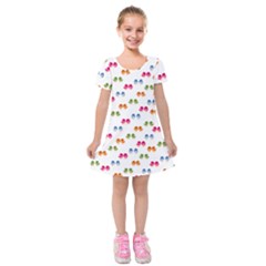 Tweet-hearts Pattern Kids  Short Sleeve Velvet Dress by WensdaiAmbrose