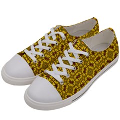 Tile Background Image Graphic Yellow Women s Low Top Canvas Sneakers by Pakrebo
