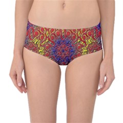 Background Image  Wall Design Mid-Waist Bikini Bottoms