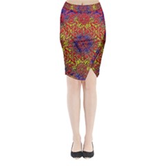 Background Image  Wall Design Midi Wrap Pencil Skirt