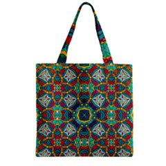 Farbenpracht Kaleidoscope Art Zipper Grocery Tote Bag by Pakrebo