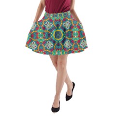 Farbenpracht Kaleidoscope Art A-line Pocket Skirt by Pakrebo