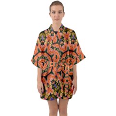 Background Pattern Structure Art Quarter Sleeve Kimono Robe by Pakrebo