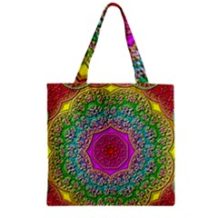 Mandala  Background Geometric Zipper Grocery Tote Bag