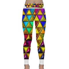 Cube Diced Tile Background Image Classic Yoga Leggings by Pakrebo