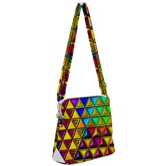 Cube Diced Tile Background Image Zipper Messenger Bag by Pakrebo