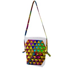 Cube Diced Tile Background Image Folding Shoulder Bag by Pakrebo