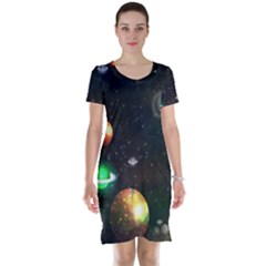 Galactic Short Sleeve Nightdress by WensdaiAmbrose