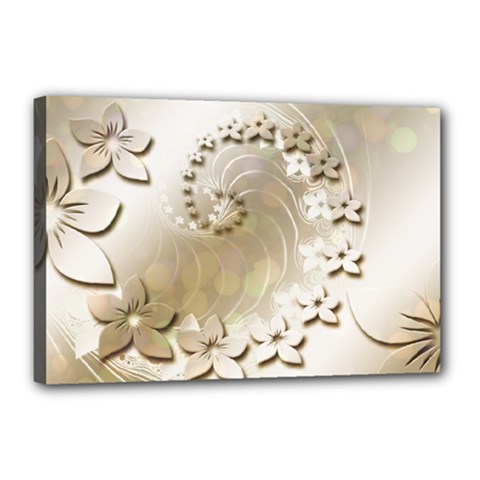 Flora Flowers Background Leaf Canvas 18  X 12  (stretched)