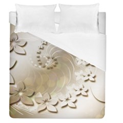 Flora Flowers Background Leaf Duvet Cover (queen Size)