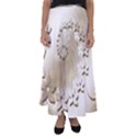 Flora Flowers Background Leaf Flared Maxi Skirt View1